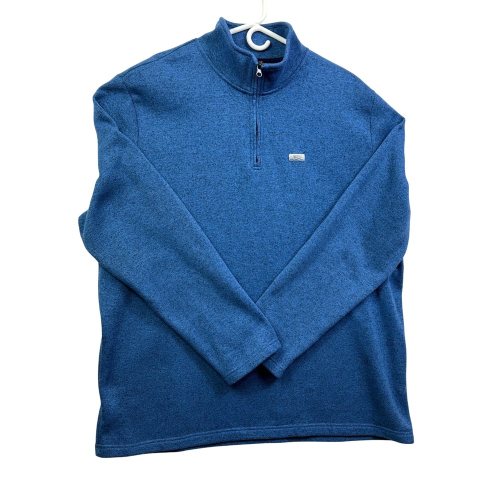Ocean Coast Big Tall‎ Blue Heather 1/4 Zip Fleece Pullover Men 2XLT